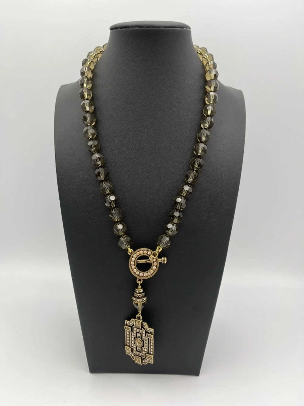 Complete 4-Piece Heidi Daus Classic Edition Swarovski Crystal Taupe Beaded Jewel